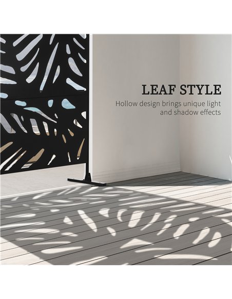 Outsunny Decorative Privacy Screen with Stand, 6.5FT Freestanding Metal Outdoor Divider, Decorative Privacy Panel with Expansion - pic 131469 | FastDaddyshop