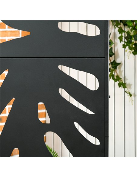 Outsunny Decorative Privacy Screen with Stand, 6.5FT Freestanding Metal Outdoor Divider, Decorative Privacy Panel with Expansion - pic 131474 | FastDaddyshop
