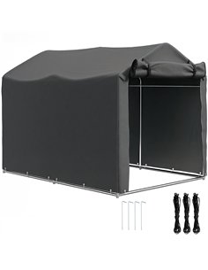 Outsunny 2.2 x 1.6 m Garden Storage Tent, Waterproof Anti-UV Bike Tent with Roll-up Zipper Door, Galvanised Outdoor Storage Shel