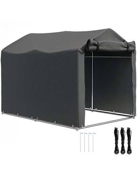 Outsunny 2.2 x 1.6 m Garden Storage Tent, Waterproof Anti-UV Bike Tent with Roll-up Zipper Door, Galvanised Outdoor Storage Shel - pic 131484 | FastDaddyshop
