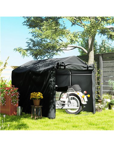 Outsunny 2.2 x 1.6 m Garden Storage Tent, Waterproof Anti-UV Bike Tent with Roll-up Zipper Door, Galvanised Outdoor Storage Shel