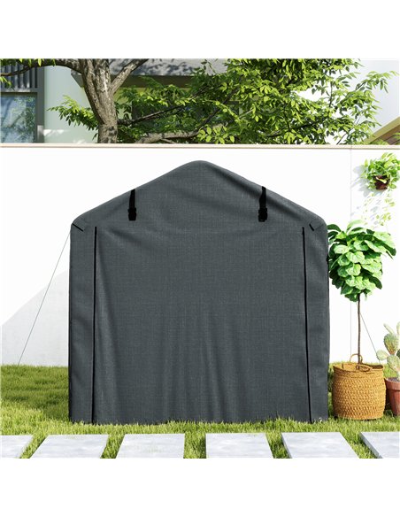 Outsunny 2.2 x 1.6 m Garden Storage Tent, Waterproof Anti-UV Bike Tent with Roll-up Zipper Door, Galvanised Outdoor Storage Shel - pic 131491 | FastDaddyshop
