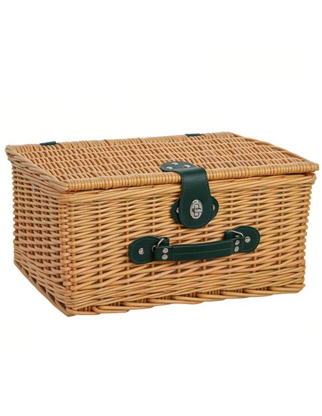 Outsunny Wicker Picnic Basket for 2 Person with Cooler Compartment, Picnic Hamper with Cutlery Service Kits and Carry Handle for - pic 131502 | FastDaddyshop