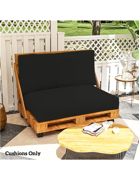 Outsunny 2 Seater Pallet Furniture Cushions Pallet Cushions, UPF20+ 220gsm Fabric, 20 cm Thick Outdoor Seat Pads, Black - pic 131518 | FastDaddyshop