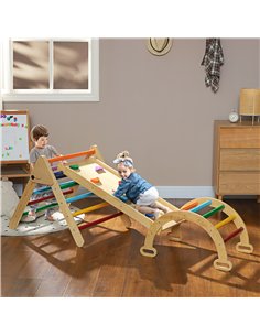 AIYAPLAY 5-in-1 Toddler Climbing Frame with Ramp, Arch, for 18-48 Months, Multicoloured 2