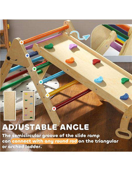 AIYAPLAY 5-in-1 Toddler Climbing Frame with Ramp, Arch, for 18-48 Months, Multicoloured - pic 131534 | FastDaddyshop
