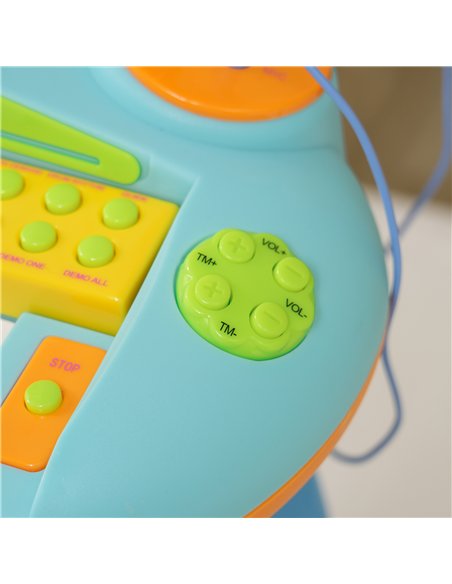AIYAPLAY 37-Key Kids Piano w/ Microphone, Stool, LED Lights, Record & Replay, Function, Blue - pic 131545 | FastDaddyshop