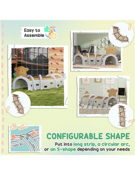 AIYAPLAY Monkey Design Kids Play Tunnel for Crawl and Climb, for 3-6 Years, Brown - pic 131552 | FastDaddyshop