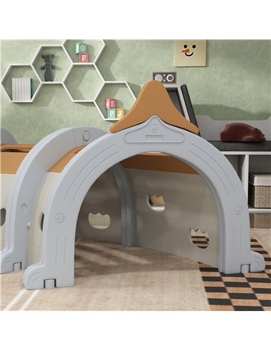 AIYAPLAY Monkey Design Kids Play Tunnel for Crawl and Climb, for 3-6 Years, Brown