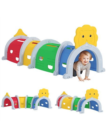 AIYAPLAY Kids Play Tunnel for 3-6 Years Crawl and Climb, Lion Design, Indoor & Outdoor - pic 131556 | FastDaddyshop