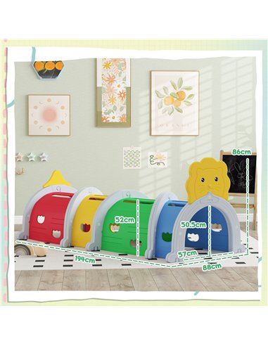 AIYAPLAY Kids Play Tunnel for 3-6 Years Crawl and Climb, Lion Design, Indoor & Outdoor