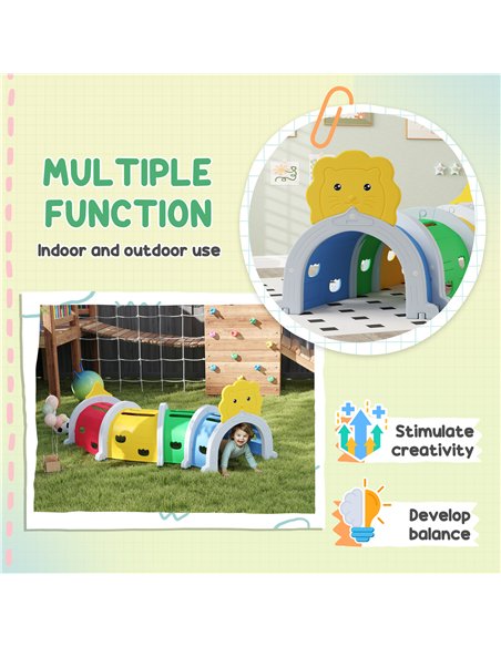 AIYAPLAY Kids Play Tunnel for 3-6 Years Crawl and Climb, Lion Design, Indoor & Outdoor - pic 131559 | FastDaddyshop