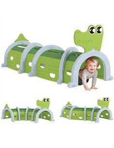 AIYAPLAY Crocodile Design Kids Play Tunnel for Ages 3-6 Crawl and Climb