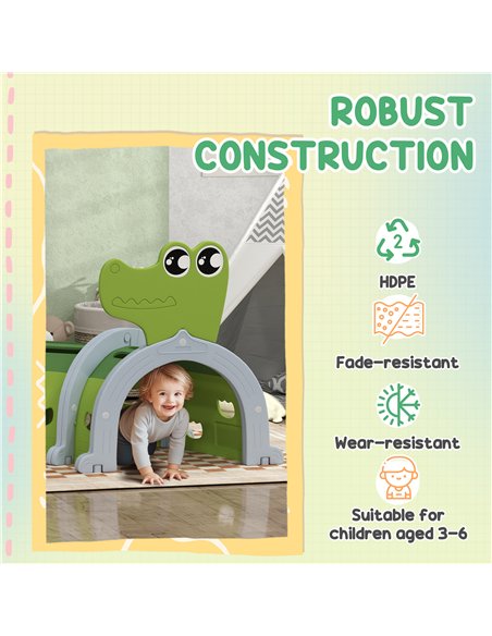 AIYAPLAY Crocodile Design Kids Play Tunnel for Ages 3-6 Crawl and Climb - pic 131569 | FastDaddyshop