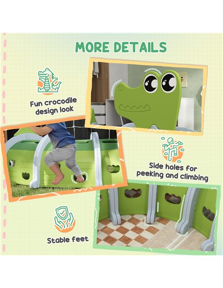 AIYAPLAY Crocodile Design Kids Play Tunnel for Ages 3-6 Crawl and Climb - pic 131571 | FastDaddyshop