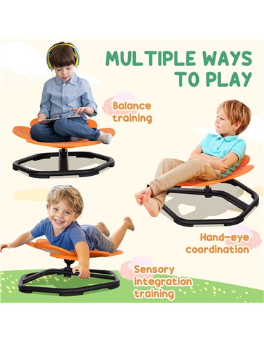 AIYAPLAY Sensory Spinning Chair for Kids, for Coordination, Balance, Orange