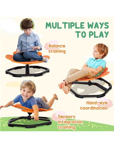 AIYAPLAY Sensory Spinning Chair for Kids, for Coordination, Balance, Orange - pic 131588 | FastDaddyshop
