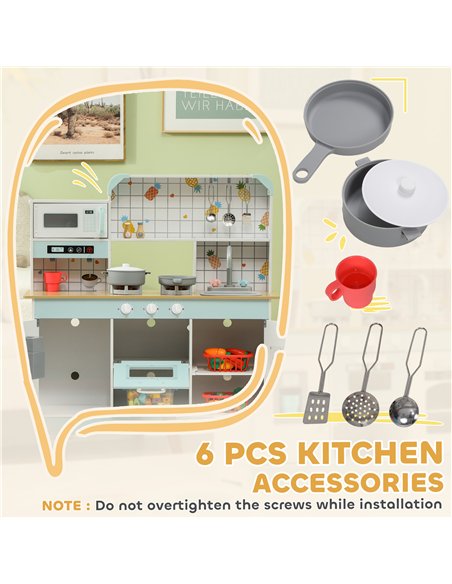 AIYAPLAY Toy Kitchen, Pretend Role Play Kitchen with Hob, Sound and Light, Coffee Machine, Ice Maker, Microwave - pic 131597 | FastDaddyshop
