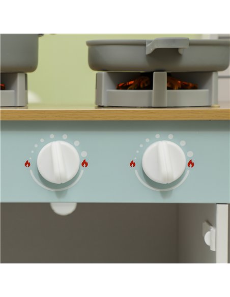 AIYAPLAY Toy Kitchen, Pretend Role Play Kitchen with Hob, Sound and Light, Coffee Machine, Ice Maker, Microwave - pic 131600 | FastDaddyshop