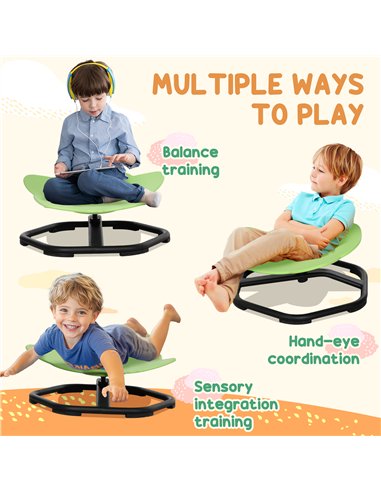 AIYAPLAY Elephant-Shaped Spinning Chair for Autism, 3-6 Years, Green
