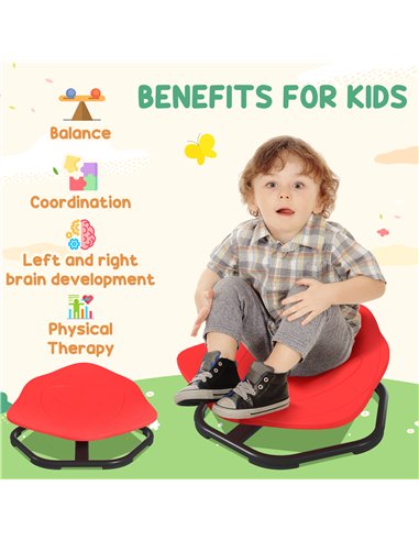 AIYAPLAY Sensory Spinning Chair for Kids, for Coordination, Balance, Red