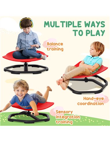 AIYAPLAY Sensory Spinning Chair for Kids, for Coordination, Balance, Red
