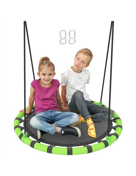 AIYAPLAY 100 cm Diameter Kid Nest Swing Seat with Height Adjustable Ropes for Outdoor Indoor, Black - pic 131709 | FastDaddyshop