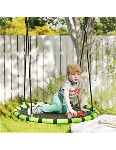 AIYAPLAY 100 cm Diameter Kid Nest Swing Seat with Height Adjustable Ropes for Outdoor Indoor, Black 2