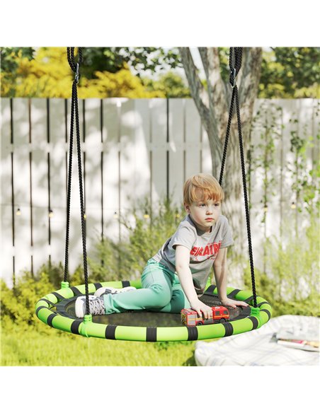 AIYAPLAY 100 cm Diameter Kid Nest Swing Seat with Height Adjustable Ropes for Outdoor Indoor, Black - pic 131710 | FastDaddyshop