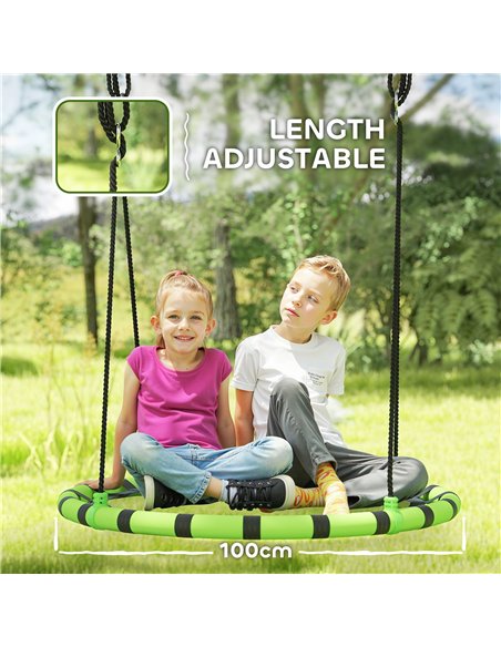 AIYAPLAY 100 cm Diameter Kid Nest Swing Seat with Height Adjustable Ropes for Outdoor Indoor, Black - pic 131713 | FastDaddyshop