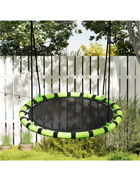 AIYAPLAY 100 cm Diameter Kid Nest Swing Seat with Height Adjustable Ropes for Outdoor Indoor, Black - pic 131717 | FastDaddyshop