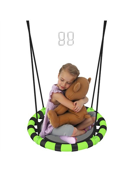 AIYAPLAY 60 cm Diameter Kid Nest Swing Seat with Height Adjustable Ropes for Outdoor Indoor, Black - pic 131718 | FastDaddyshop