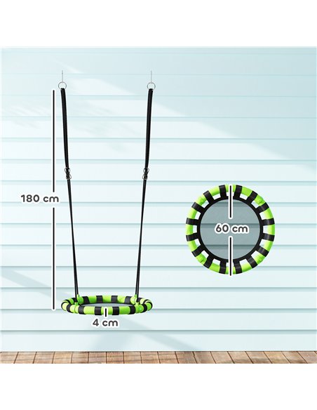 AIYAPLAY 60 cm Diameter Kid Nest Swing Seat with Height Adjustable Ropes for Outdoor Indoor, Black - pic 131720 | FastDaddyshop