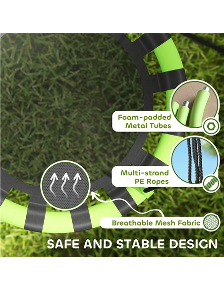 AIYAPLAY 60 cm Diameter Kid Nest Swing Seat with Height Adjustable Ropes for Outdoor Indoor, Black - pic 131721 | FastDaddyshop
