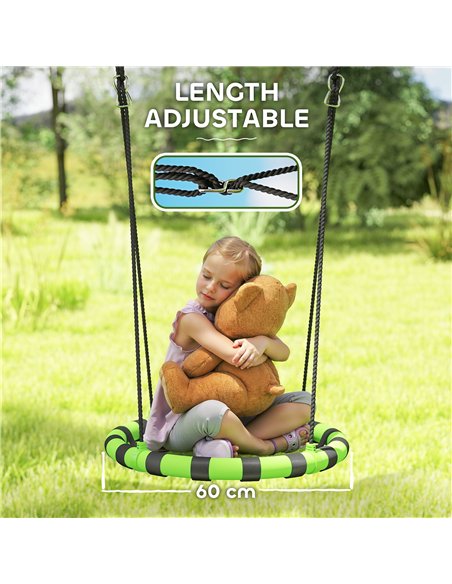 AIYAPLAY 60 cm Diameter Kid Nest Swing Seat with Height Adjustable Ropes for Outdoor Indoor, Black - pic 131722 | FastDaddyshop