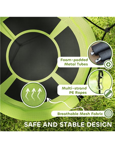AIYAPLAY 100cm Diameter Nest Swing Seat for Kids with Height Adjustable Hanging Ropes for Outdoor, Playground, Garden, Green - pic 131748 | FastDaddyshop