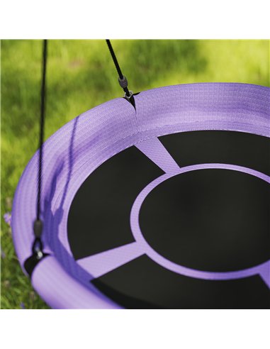 AIYAPLAY 100cm Diameter Nest Swing Seat for Kids with Height Adjustable Hanging Ropes for Outdoor, Playground, Garden, Purple