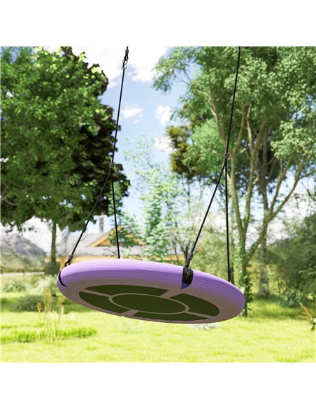 AIYAPLAY 100cm Diameter Nest Swing Seat for Kids with Height Adjustable Hanging Ropes for Outdoor, Playground, Garden, Purple - pic 131761 | FastDaddyshop