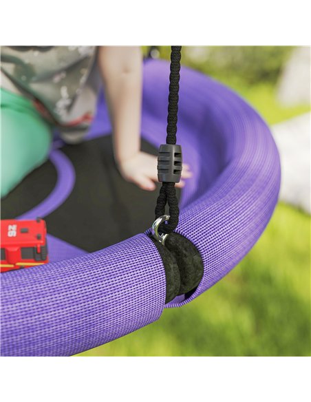 AIYAPLAY 100cm Diameter Nest Swing Seat for Kids with Height Adjustable Hanging Ropes for Outdoor, Playground, Garden, Purple - pic 131762 | FastDaddyshop