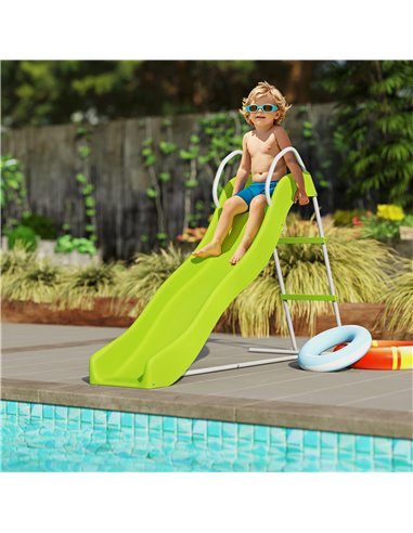 AIYAPLAY Freestanding Kids Slide with Climbing Ladder, Outdoor Playground Equipment for Children Ages 3-8 Years, Green