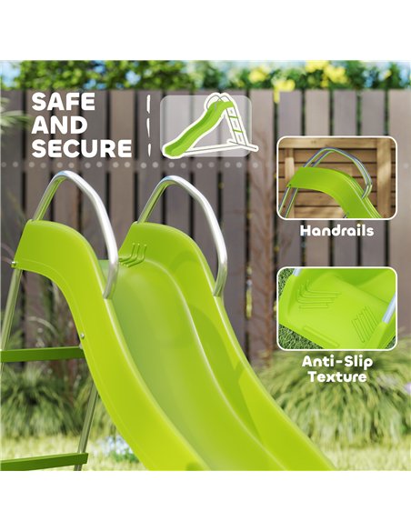 AIYAPLAY Freestanding Kids Slide with Climbing Ladder, Outdoor Playground Equipment for Children Ages 3-8 Years, Green - pic 131775 | FastDaddyshop