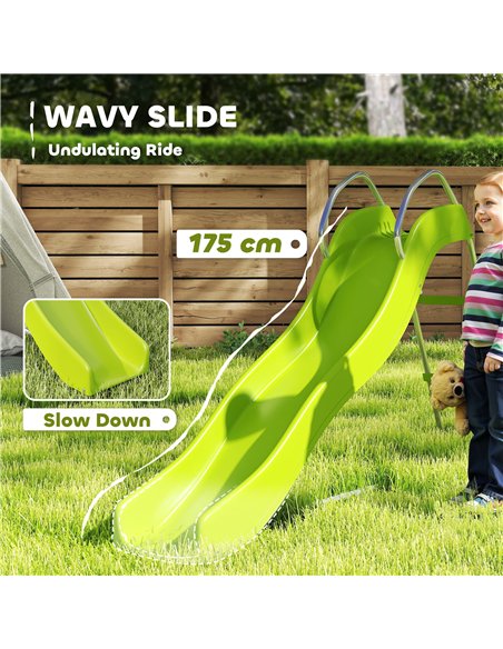 AIYAPLAY Freestanding Kids Slide with Climbing Ladder, Outdoor Playground Equipment for Children Ages 3-8 Years, Green - pic 131776 | FastDaddyshop