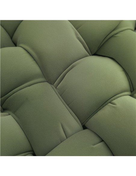 HOMCOM Velvet-Feel Bold Woven Footstool - Green - pic 131807 | FastDaddyshop