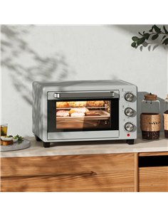 HOMCOM 21L Mini Countertop Oven, 100°C-230°C Adjustable Temp - Silver Tone 2