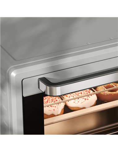 HOMCOM 21L Mini Countertop Oven, 100°C-230°C Adjustable Temp - Silver Tone
