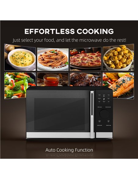 HOMCOM 23L 800W Microwave Oven, Digital Solo Microwave with 10 Power Levels, Automatic Defrost, 8 Auto Cook Menus, 60 Minutes Ti - pic 131847 | FastDaddyshop