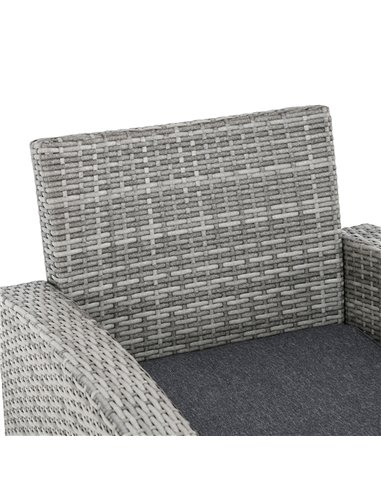 Outsunny 7-Seater Outdoor Rattan Dining Set with Cushion, Light Grey