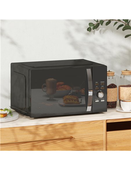 HOMCOM 23L 800W Microwave Oven, Digital Solo Microwave with 5 Power Levels, Automatic Defrost, 8 Auto Cook Menus, 60 Minutes Tim - pic 131854 | FastDaddyshop