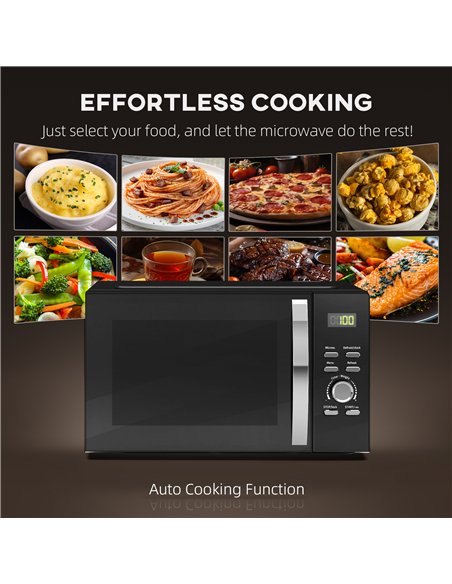 HOMCOM 23L 800W Microwave Oven, Digital Solo Microwave with 5 Power Levels, Automatic Defrost, 8 Auto Cook Menus, 60 Minutes Tim - pic 131856 | FastDaddyshop