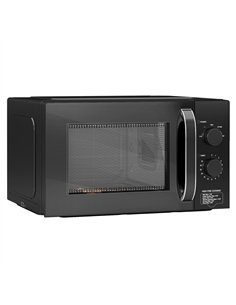 HOMCOM 23L 800W Microwave Oven, Solo Manual Microwave with 5 Power Levels, Defrost, 35 Minutes Timer, Clock, Easy Clean, Small B